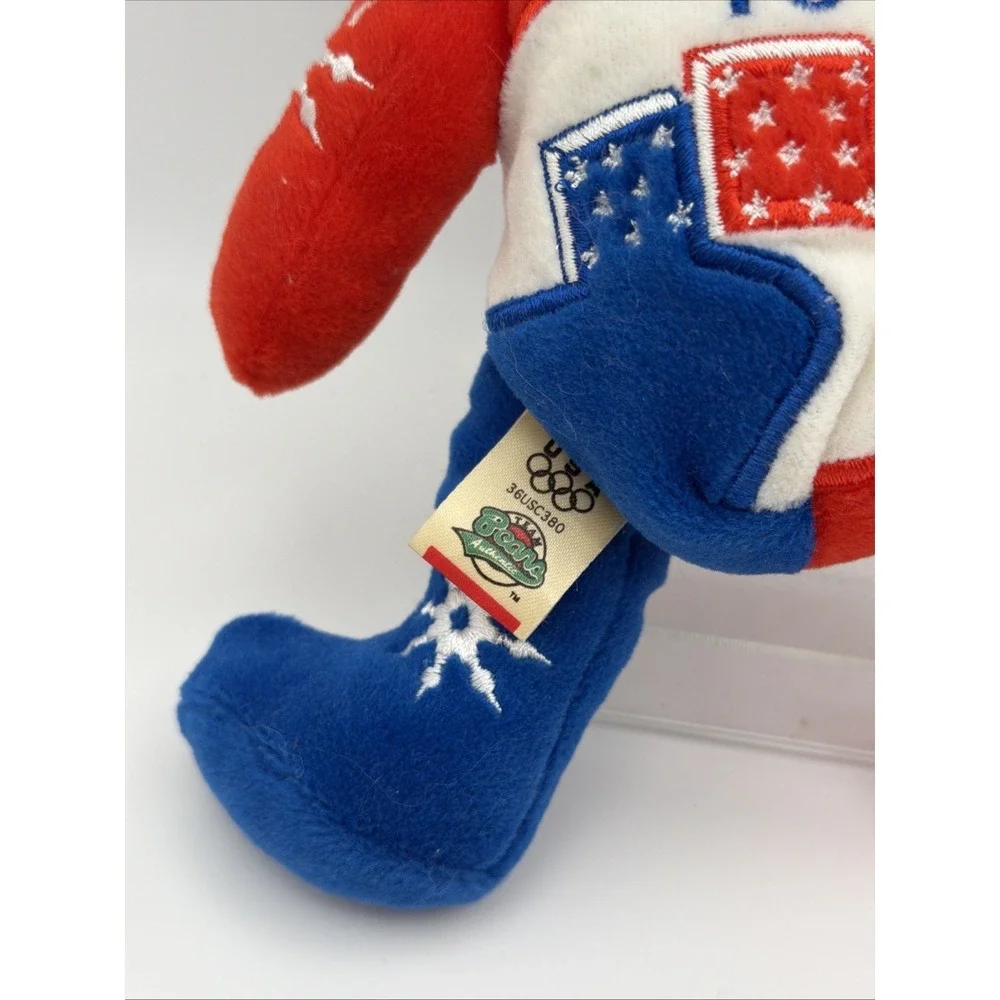 Olympic Winter USA Games 2002 Team Ring Beans Bean Bag Gold Medal Bear‎ US Flag